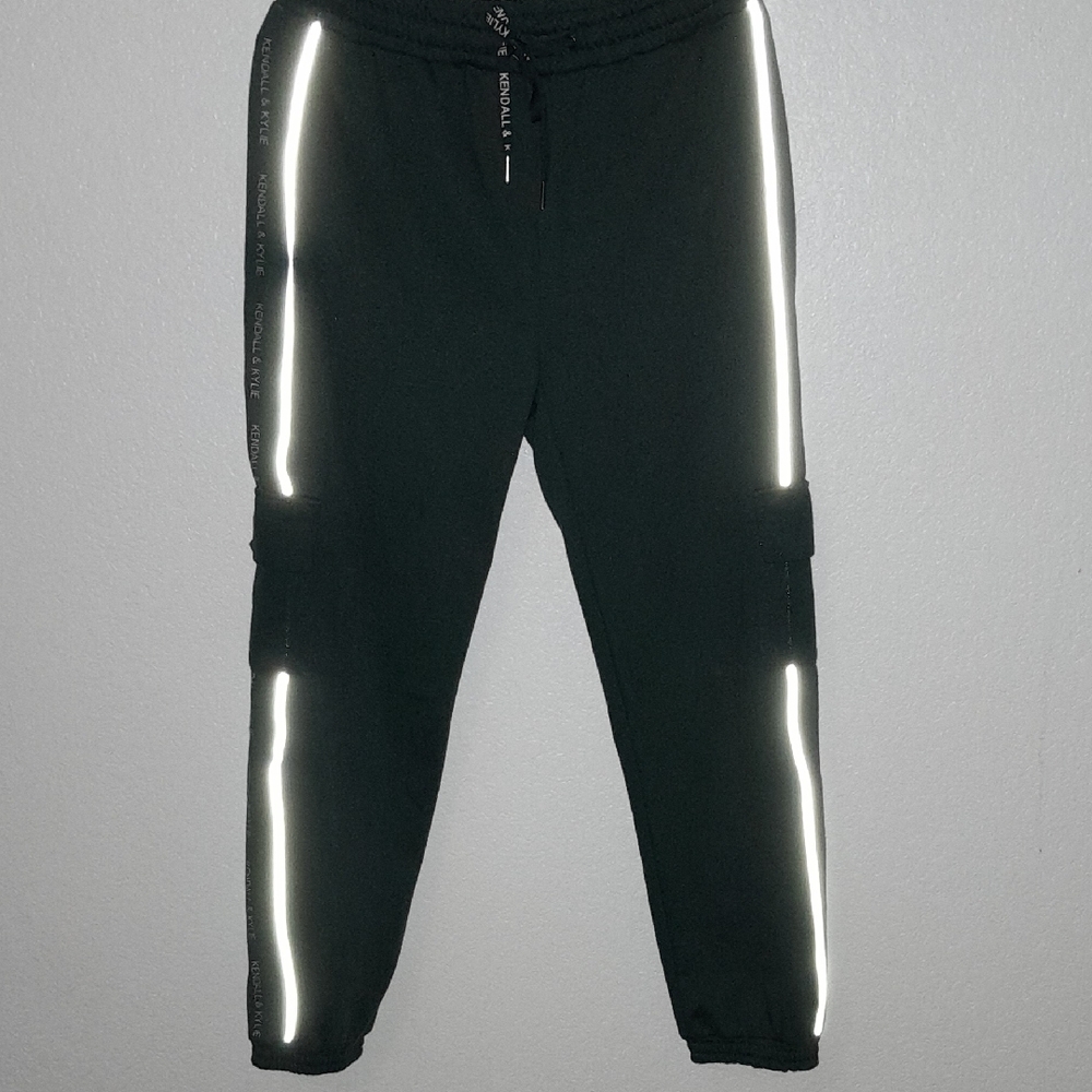 Kendall & Kylie Black Joggers with Reflective Accents Never Worn